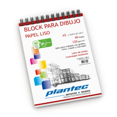 Block A5 Liso Anillado Superior 120grs, X40 Hojas Plantec