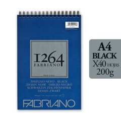 Block Fabriano 1264 Black A4 200g x 40 Hojas