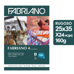 Block Fabriano 4 25x35 Rugoso 160g x 24 Hojas