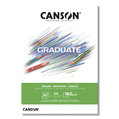 Block Canson Graduate Dessin Blanc A4 160g 30h