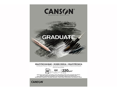 Block Tecnica Mixta Canson Graduate Mixmed Gris A4 220g 20h