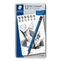 Lata Lápices de Dibujo Staedtler Lumograph x 12 Graduaciones