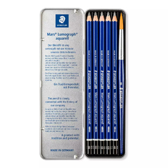 Lata Lápices de Dibujo Staedtler Lumograph Aquarell + 1 Pincel - comprar online