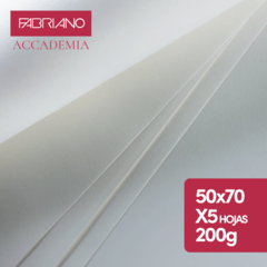 Fabriano ACCADEMIA 200gr. 50X70CM X 5 HOJAS
