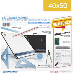 Kit Completo 40x50 Tablero Atril 6 Plantec Dibujo Regalo