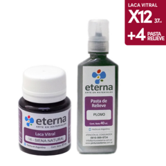 Laca Vitral Eterna 37ml X 12 Unidades + 4 Pastas Relieve