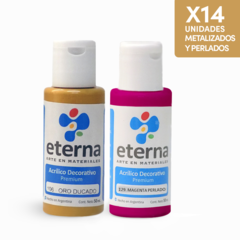 Acrilico Decorativo Eterna Metalizados Y Perlados 50ml X14