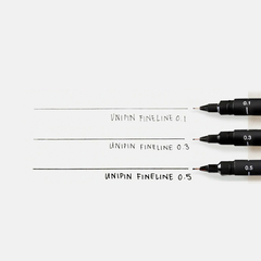 Uni Pin Microfibra Estuche X3 Surtido Negro - comprar online