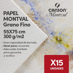 Hojas Montval 300gr 55x75 Grano Fino X15