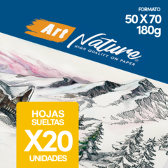 Papel Para Acuarela Art Nature 180gr 50x70 20 Hojas