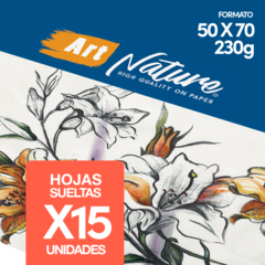 Papel Para Acuarela Art Nature 230gr 50x70 15 Hojas