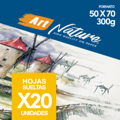 Papel Para Acuarela Art Nature 300gr 50x70 20 Hojas