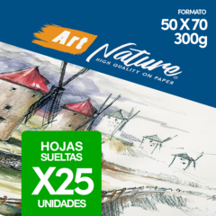 Papel Para Acuarela Art Nature 300gr 50x70 25 Hojas