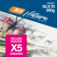Papel Para Acuarela Art Nature 300gr 50x70 5 Hojas
