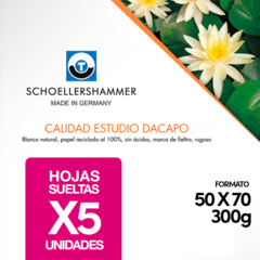 Papel Para Acuarela Dacapo 50x70 300gr 5 Hojas