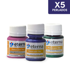 Pintura Para Tela Eterna 37 ml PERLADOS x 5 Unidades