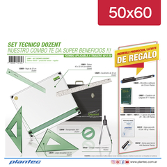 Kit Set 50x60 Tablero Dozent Plantec Dibujo Regalo