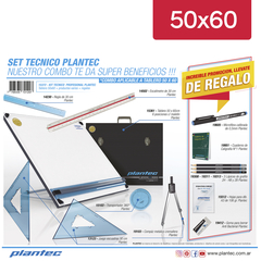 Kit Completo 50x60 Tablero Atril 6 Plantec Dibujo Regalo