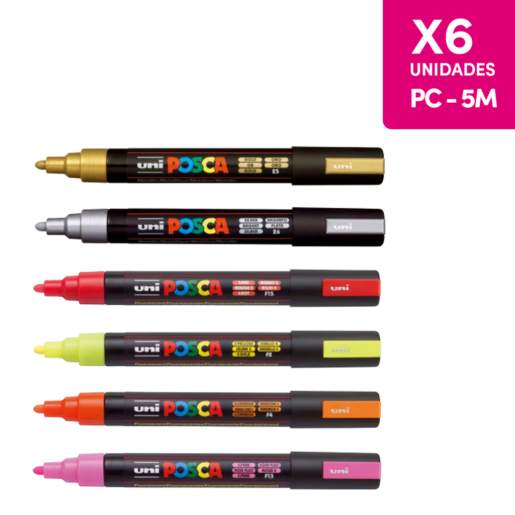 Marcadores Uni Posca Pc-5m 2,5mm Estuche X 8 Dark Colours
