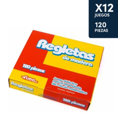 Regletas De Madera 120 Piezas - 12 Juegos