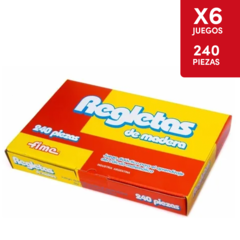 Regletas De Madera 240 Piezas - 6 Juegos