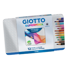 Lapiz Giotto Supermina X 12 Colores Lata