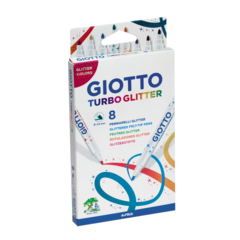 Marcadores Fibras Giotto Turbo Glitter X 8 Colores