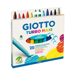 Marcadores Fibras Giotto Turbo Maxi Color X 20 Lavables