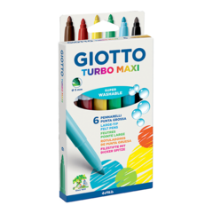 Marcadores Fibras Giotto Turbo Maxi Color X 6 Lavables