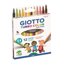 Marcadores Fibras Giotto Turbo Color Skin Tones X 12 Colores