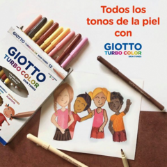 Marcadores Fibras Giotto Turbo Color Skin Tones X 12 Colores en internet