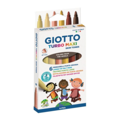 Marcadores Fibras Giotto Turbo Maxi Skin Tones X 6 Colores