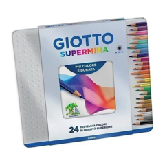 Lápiz Giotto Supermina X 24 Colores Lata