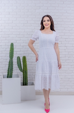 vestido marli branco 011 - Re Dias Moda Evangélica