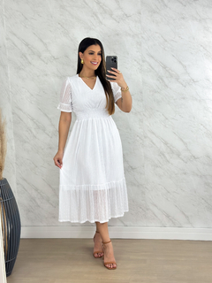 Vestido tule branco 080 - - comprar online