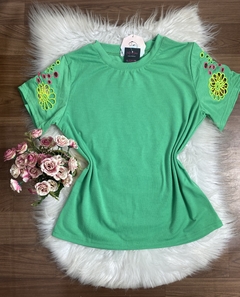 blusa bordado verde 042