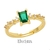 Anillo con piedra verde y detalle blancos