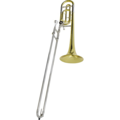 Trombone de Vara com Rotor Sib/Fá New York NY TB200VR Laqueado, Estojo e Bocal