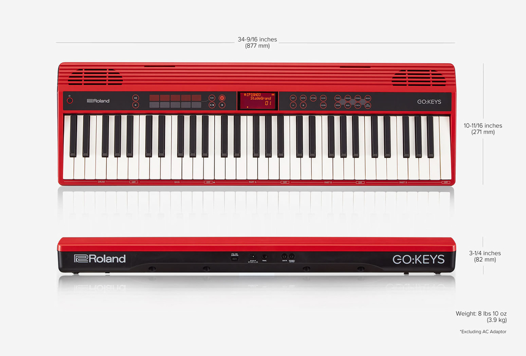 Teclado Roland Go:Keys Com Função De Sintetizador 61 Teclas GO-61K Vermelho