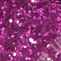 Glitter Hexagonal Mini Fuchsia