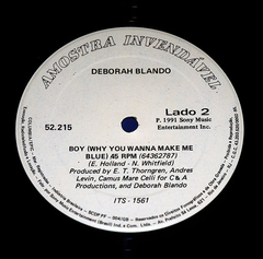 Deborah Blando - Boy - 12 Single Promocional - 1991 - comprar online
