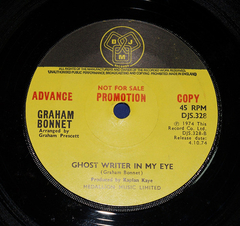 Graham Bonnet - Ghost Writer In My Eye 7 Single 1974 Promo