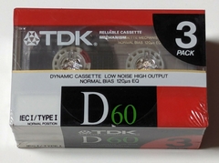 TDK D60 3 pack 60 Minutos Fitas Cassetes Virgem Lacradas Coreia