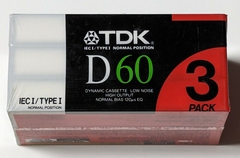 TDK D60 3 pack 60 Minutos Fitas Cassetes Virgem Lacradas Coreia - comprar online