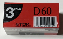 TDK D60 3 pack 60 Minutos Fitas Cassetes Virgem Lacradas Coreia - Neves Records