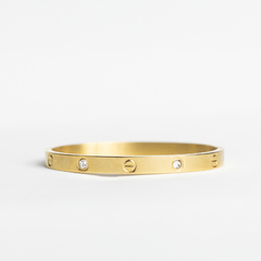 Bracelete Ponto de Luz Dourado Aço - comprar online