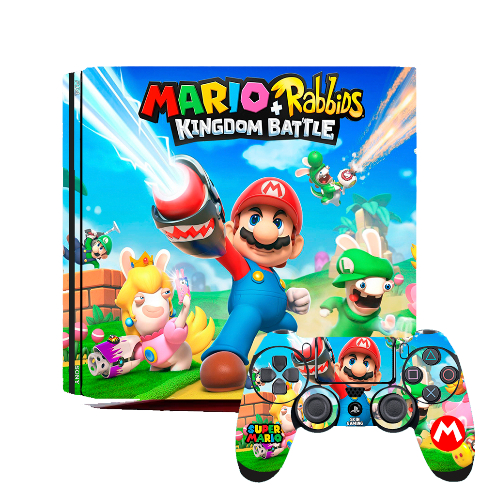 Skin Super Mario Bros Para Ps4 Playstation 4 + 2 Skin Mandos