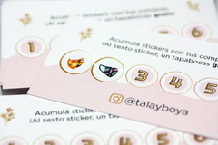 Tarjetas de fidelidad + 3 planchas de Stickers mini para completar los espacios x 300 U. - tienda online