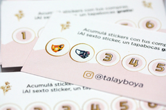 Imagen de Tarjetas de fidelidad + 2 planchas de Stickers mini para completar los espacios x 120 U.