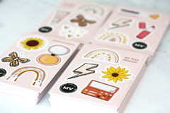Mini planchas de stickers calados. Ideal para regalar a tus clientes! (6,2x9,4 cm) x 80 U. - - tienda online